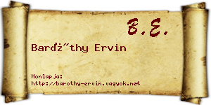 Baróthy Ervin névjegykártya