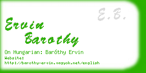 ervin barothy business card
