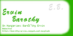 ervin barothy business card